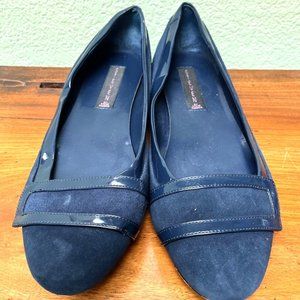 Women's Steven by Steve Madden Blue Suede Flats slip ons sz 10M